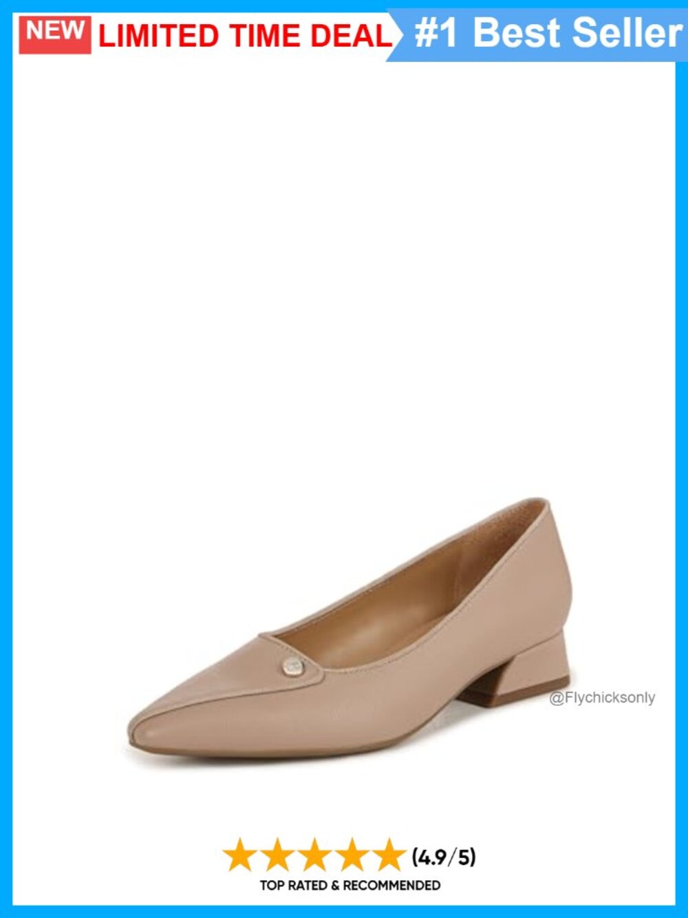 Naturalizer Georgia Pointed Toe Low Block Heel Pump